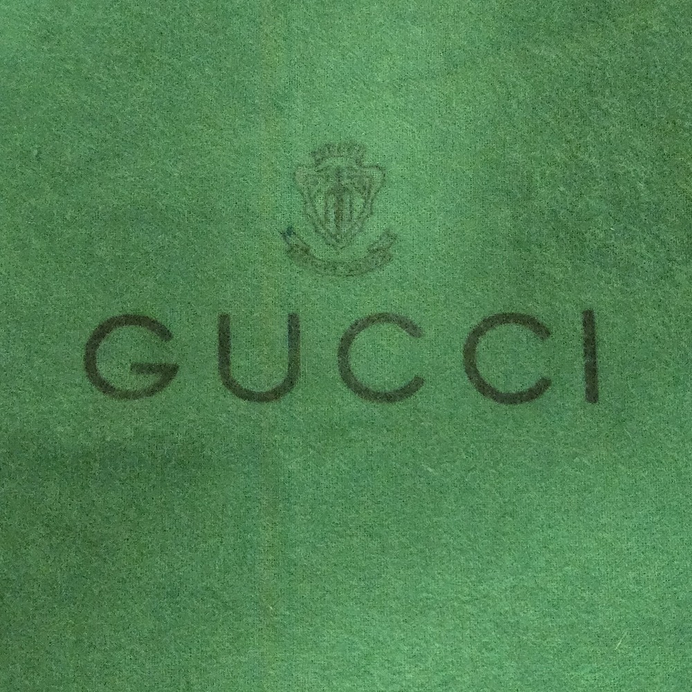 Vintage 1970s Gucci Green Fleece Dust Bag 8x13 Drawstring Storage Pouch Italy - Picture 5 of 7